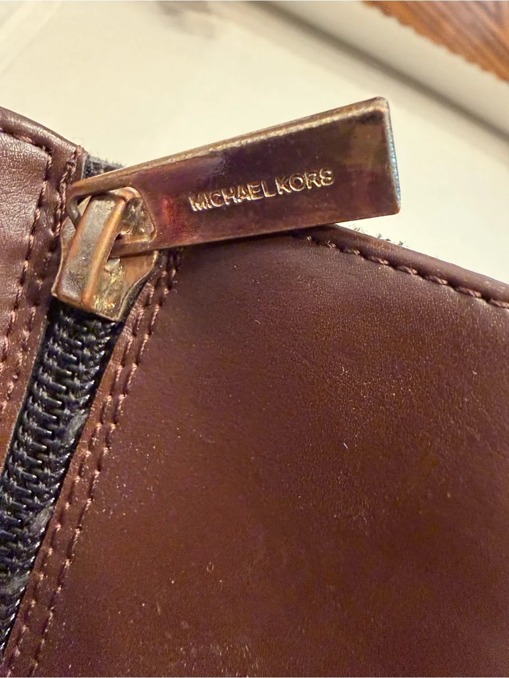 Michael Kors Black and Brown Girls' Riding Boots with MK Medallion